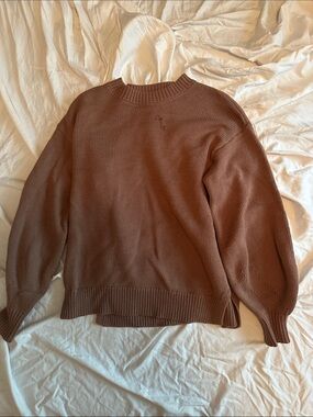 Jessica Simpson Cozy Crewneck Sweater in Chocolate Brown